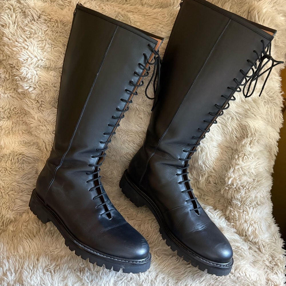 LEGRES Style 11 Laceup Leather Knee Boots - Picture 6 of 10